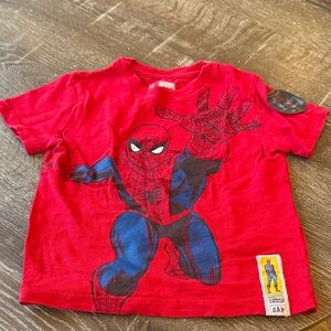Marvel Red Spider-Man Graphic Tee with Blue Accents
